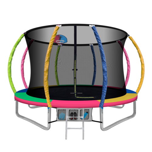 Everfit 10FT Trampoline for Kids w/ Ladder Enclosure Safety Net Rebounder Colors - Image 2