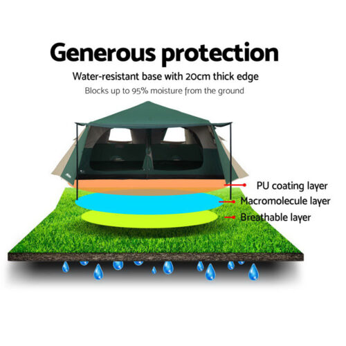 Weisshorn Instant Up Camping Tent 8 Person Pop up Tents Family Hiking Dome Camp - Image 6