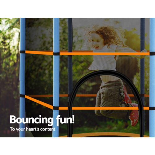 Everfit 4.5FT Trampoline for Kids Trampoline w/ Enclosure Safety Net Rebounder Gift Orange - Image 8