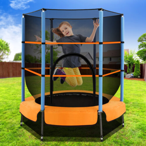 Everfit 4.5FT Trampoline for Kids Trampoline w/ Enclosure Safety Net Rebounder Gift Orange - Image 9