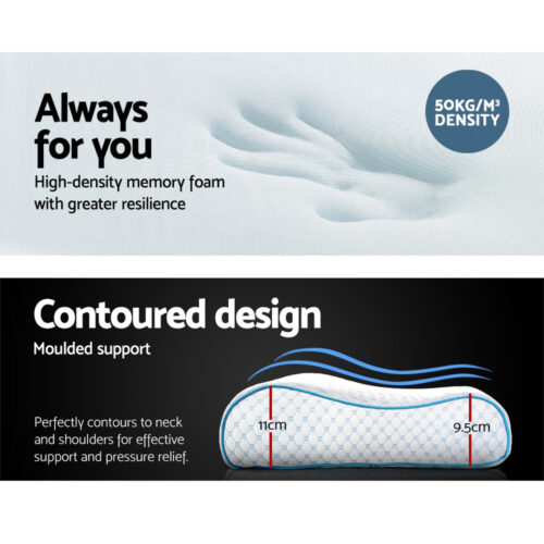 Giselle Bedding Memory Foam Contour Pillow Cool Gel - Image 5