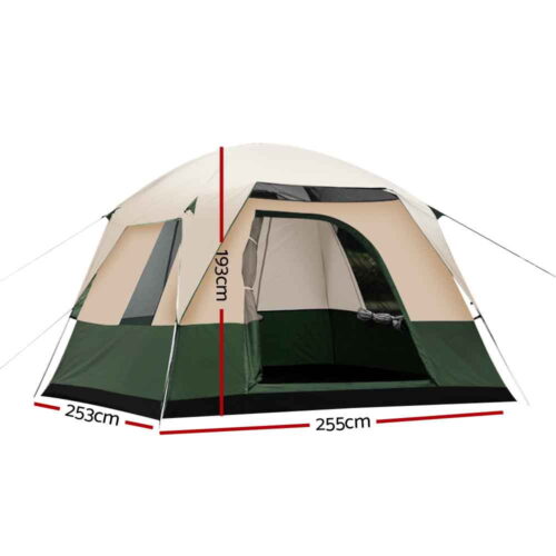 Weisshorn Family Camping Tent 4 Person Hiking Beach Tents Green - Image 3