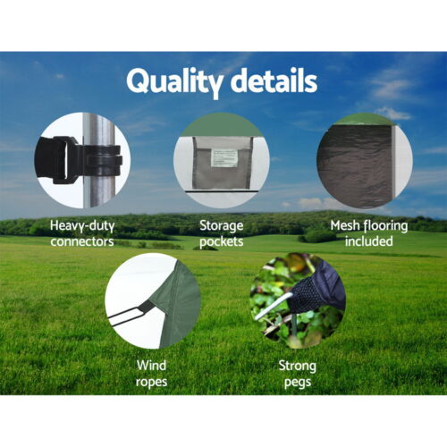 Weisshorn Double Camping Shower Toilet Tent Outdoor Portable Change Room - Image 7