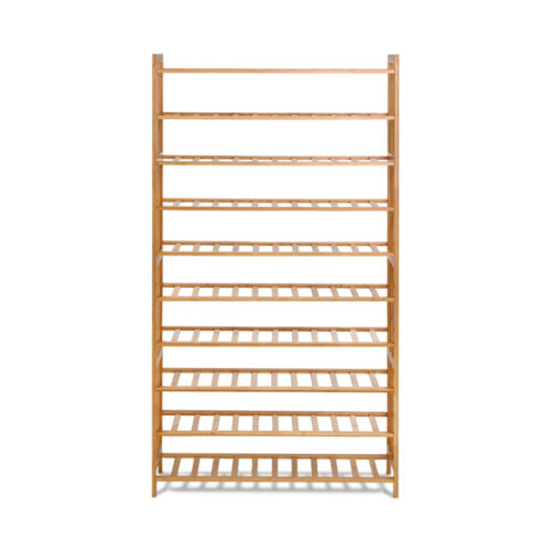 Artiss Shoe Rack Cabinet Bamboo 10-tier 50 Pairs - Image 5