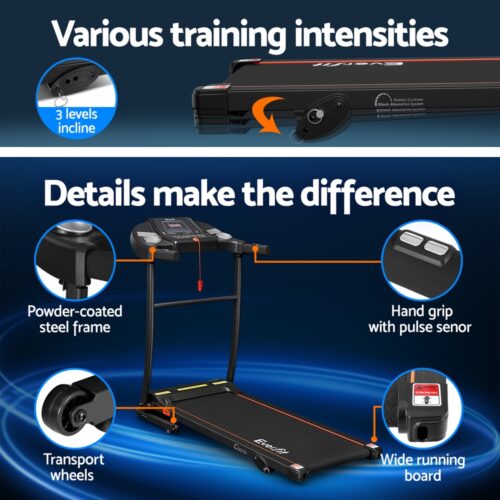 Everfit Treadmill Electric Home Gym Fitness Exercise Equipment Incline 400mm - Image 4