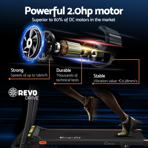 Everfit Treadmill Electric Home Gym Fitness Exercise Equipment Incline 400mm - Image 6