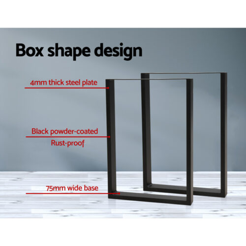 Artiss Metal Table Legs DIY Rectangular 71X50CM Set of 2 - Image 4