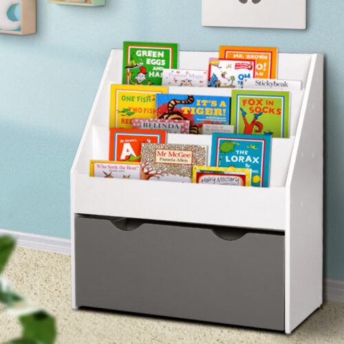 Keezi 3 Tiers Kids Bookshelf Magazine Rack Children Bookcase Organiser Storage - Image 6