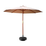 Instahut Outdoor Umbrella Pole Umbrellas 3M Parasol Base Garden Stand Deck Beige