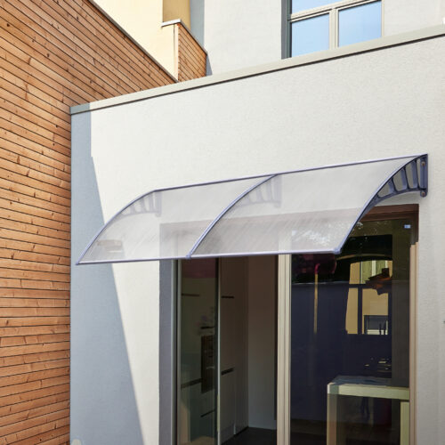 Instahut Window Door Awning Canopy 1.5mx2m Transparent Sheet Grey Plastic Frame - Image 9