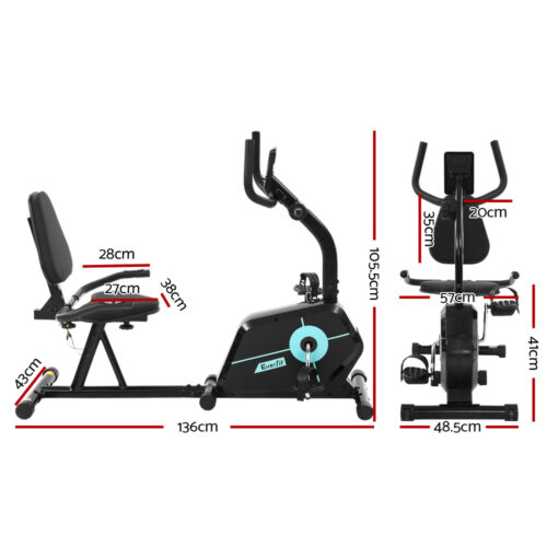 Everfit Exercise Bike Magnetic Recumbent Indoor Cycling Home Gym Cardio 120kg - Image 3