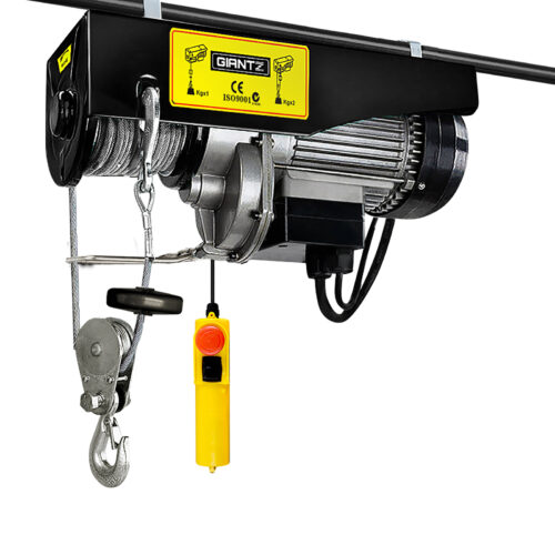 Giantz Electric Hoist Winch 500/1000KG Cable 20M Rope Tool Remote Chain Lifting - Image 2