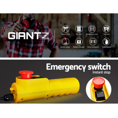 Giantz Electric Hoist Winch 500/1000KG Cable 20M Rope Tool Remote Chain Lifting - Image 6