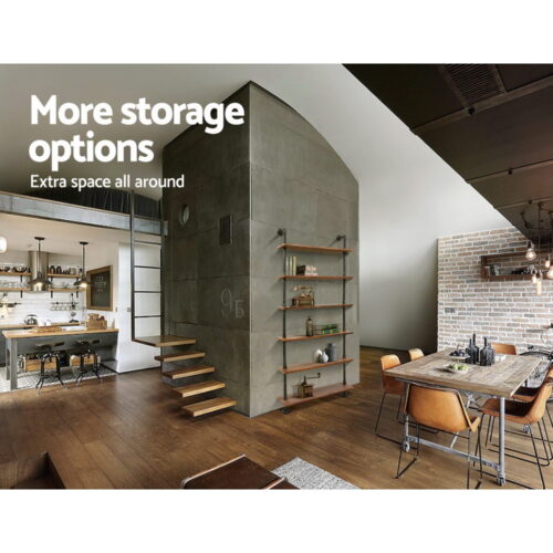 Artiss Floating DIY Pipe Shelf 6 Tiers - IRA - Image 5