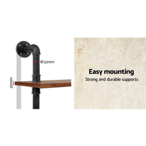 Artiss Floating DIY Pipe Shelf 6 Tiers - IRA - Image 7
