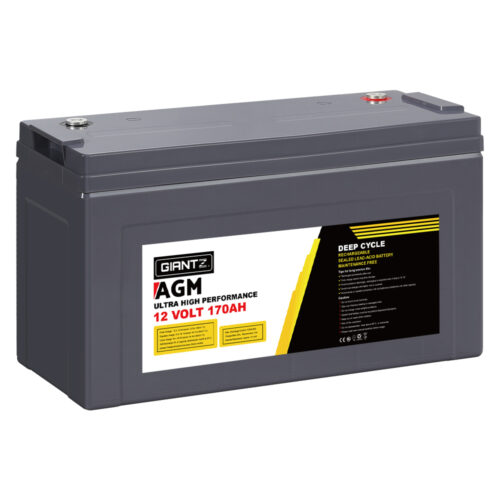 Giantz AGM Deep Cycle Battery 12V 170Ah Box Portable Solar Caravan Camping - Image 2