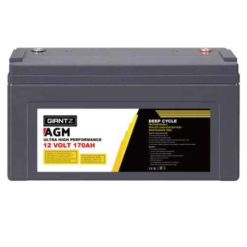 Giantz AGM Deep Cycle Battery 12V 170Ah Box Portable Solar Caravan Camping - Image 4