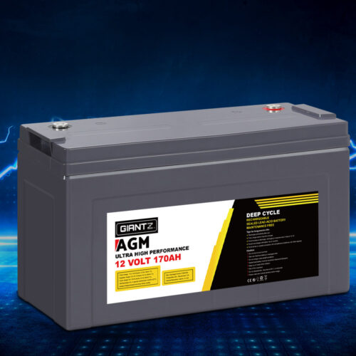 Giantz AGM Deep Cycle Battery 12V 170Ah Box Portable Solar Caravan Camping - Image 9