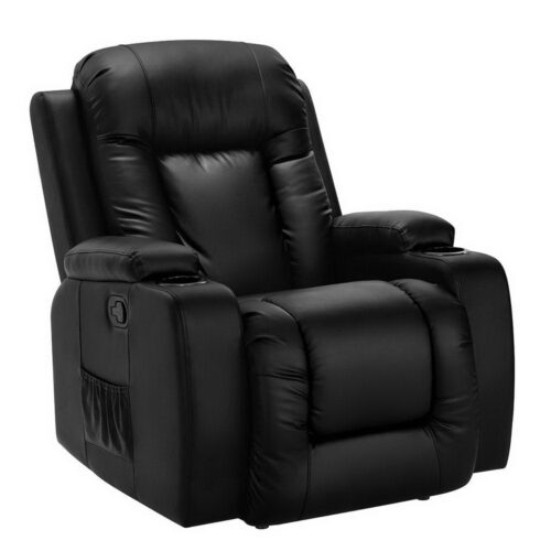 Artiss Recliner Chair Electric Heated Massage Chairs Faux Leather Cabin - Image 2