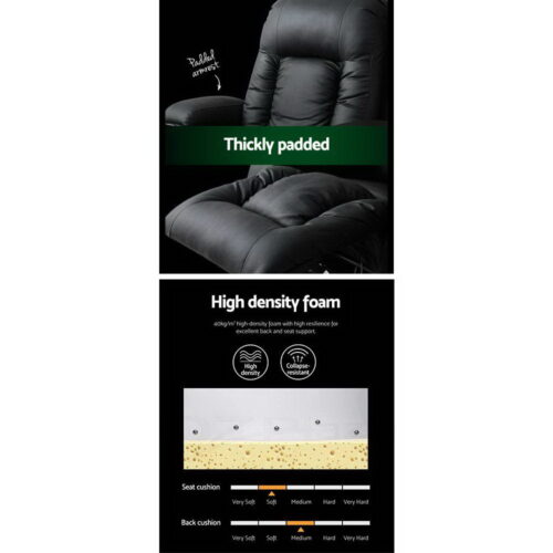 Artiss Recliner Chair Electric Heated Massage Chairs Faux Leather Cabin - Image 6