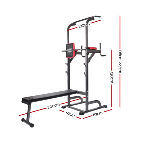 Everfit Weight Bench Chin Up Bar Bench Press Home Gym 380kg Capacity - Image 3