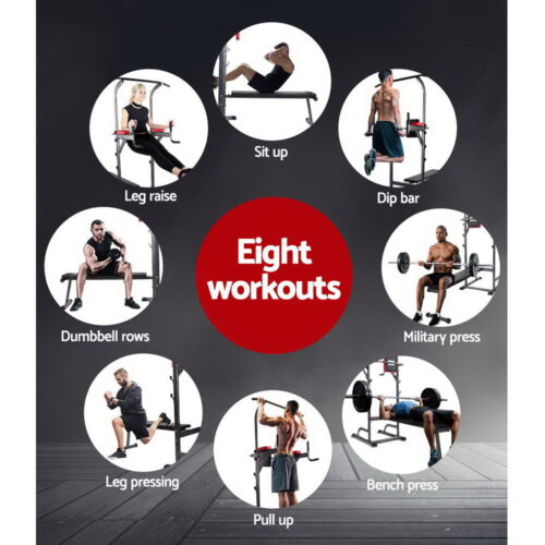 Everfit Weight Bench Chin Up Bar Bench Press Home Gym 380kg Capacity - Image 5