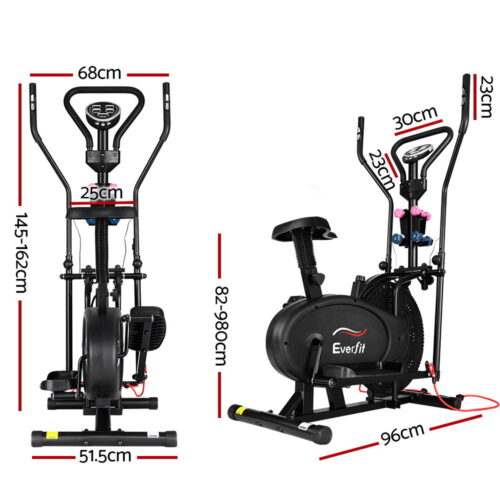 Everfit Exercise Bike 6 in 1 Elliptical Cross Trainer Home Gym Indoor Cardio - Image 3