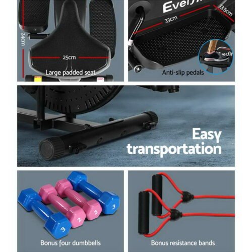 Everfit Exercise Bike 6 in 1 Elliptical Cross Trainer Home Gym Indoor Cardio - Image 7
