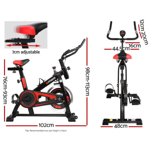 Everfit Spin Bike Exercise Bike Flywheel Cycling Home Gym Fitness 120kg - Image 3