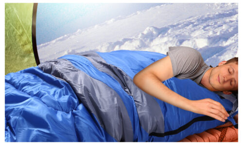 Micro Compact Design Thermal Sleeping Bag Blue - Image 3