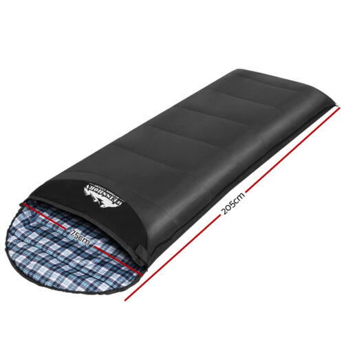 Weisshorn Sleeping Bag Single Thermal Camping Hiking Tent Grey 0°C - Image 3