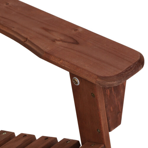 Gardeon Adirondack Outdoor Chairs Wooden Beach Chair Patio Furniture Garden Brown - Image 7