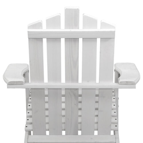 Gardeon Adirondack Outdoor Chairs Wooden Beach Chair Patio Furniture Garden White - Image 6