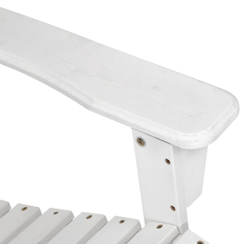 Gardeon Adirondack Outdoor Chairs Wooden Beach Chair Patio Furniture Garden White - Image 7