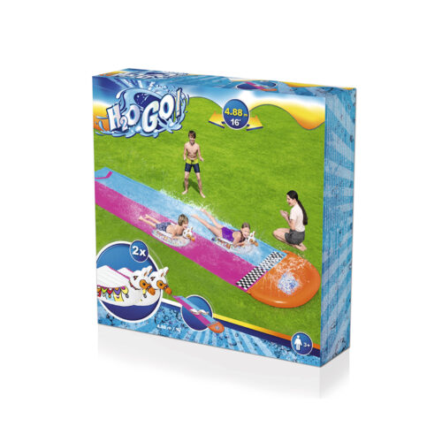 Bestway Water Slide Slip Kids 488cm Dual Slides Splash Pad - Image 4