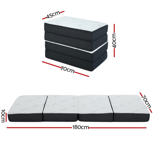 Giselle Bedding Foldable Mattress Folding Foam Sofa Bed Mat Bamboo - Image 2
