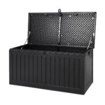 Gardeon Outdoor Storage Box 270L Container Lockable Garden Bench Tool Shed Black