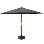 Instahut Outdoor Umbrella Pole Umbrellas 3M with Base Garden Stand Deck Charcoal