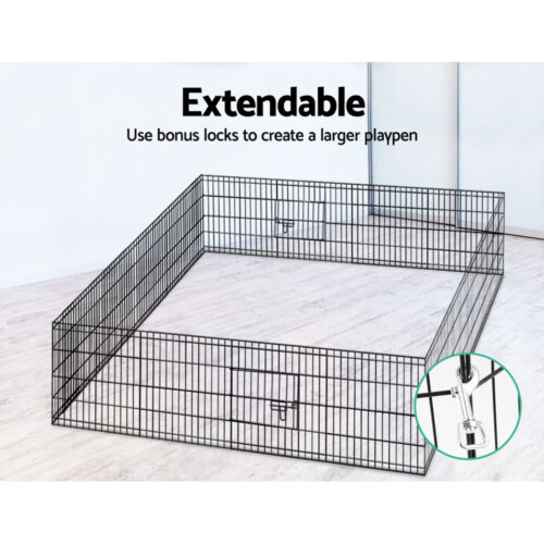 i.Pet 2x24" 8 Panel Dog Playpen Pet Fence Exercise Cage Enclosure Play Pen - Image 7