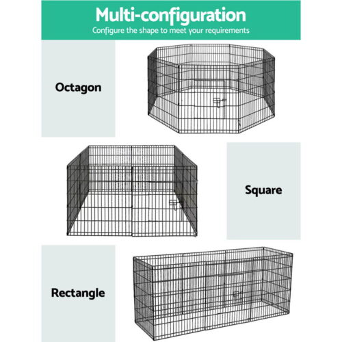 i.Pet 2x30" 8 Panel Dog Playpen Pet Fence Exercise Cage Enclosure Play Pen - Image 5