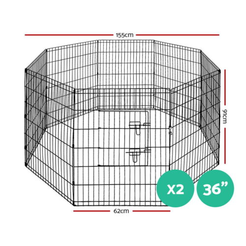 i.Pet 2x36" 8 Panel Dog Playpen Pet Fence Exercise Cage Enclosure Play Pen - Image 3