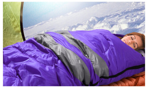 Micro Compact Design Thermal Sleeping Bag Purple - Image 4