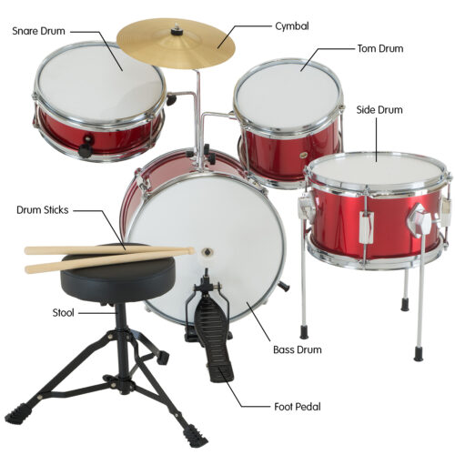 Karrera Childrens 4pc Drum Kit  Red - Image 9