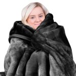 Laura Hill Faux Mink Blanket 800GSM Heavy Double Sided  Black