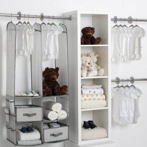 Delta Children 24 Piece Nursery Storage Set Cool Grey - Image 2