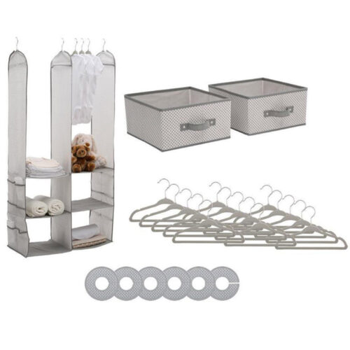Delta Children 24 Piece Nursery Storage Set Cool Grey - Image 3