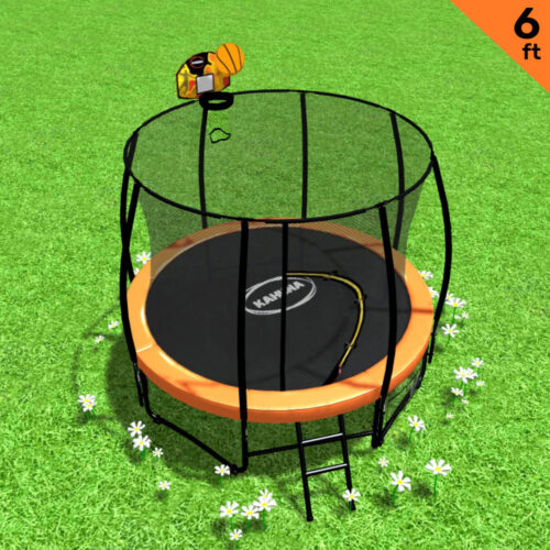 Kahuna Trampoline 6 ft with Basketball Set  Orange