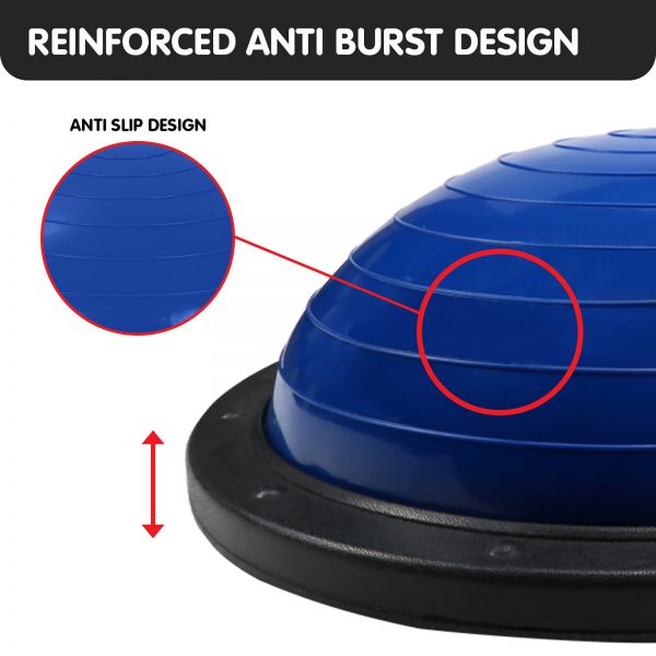 Powertrain Fitness Yoga Ball Home Gym Workout Balance Trainer  Blue - Image 4