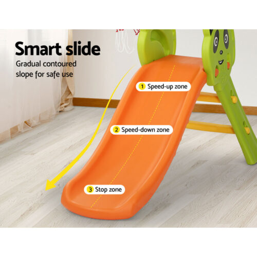 Keezi Kids Slide Set Basketball Hoop Indoor Outdoor Playground Toys 100cm Orange - Image 7