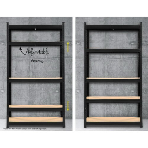 Giantz 2x1.8M Garage Shelving Warehouse Rack Pallet Racking Storage Shelf Black - Image 6